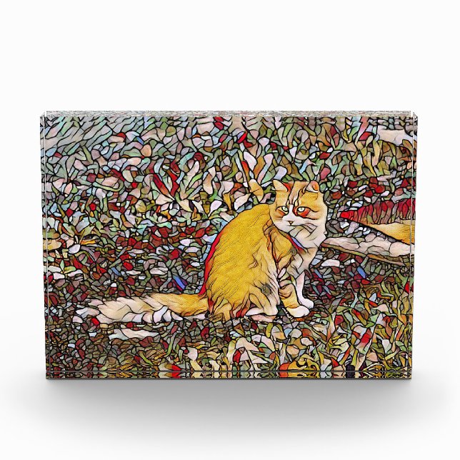 Niedliche Ingwerkatze zum Spazierengehen Fotoblock (Vorderseite)