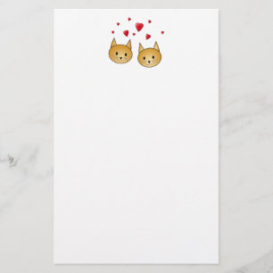 Niedliche Ingwerkatzen. Mit roten Liebe-Herzen Briefpapier