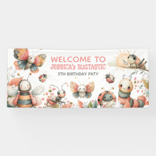 Niedliche Insekten BUGTASTISCHE Kinder zum Geburts Banner