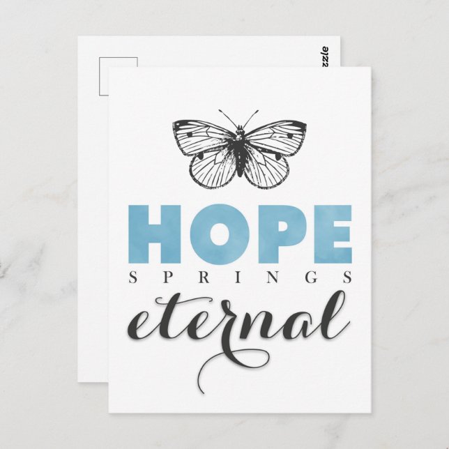 Niedliche Inspiration Hope Springs Ewiger Butterfl Postkarte (Vorne/Hinten)