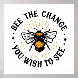 niedliche inspirierende Bienen lieben Wortkunst Poster