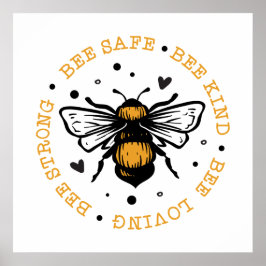 niedliche inspirierende Bienenliebhaber Wortart Po Poster
