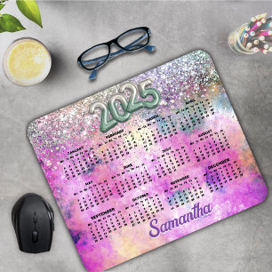 Niedliche iriabile silberne Imitate Glitzer Monogr Mousepad