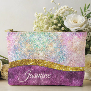 Niedliche iridestische Fuchsia-Imitate Glitzer Mon Zubehörtasche