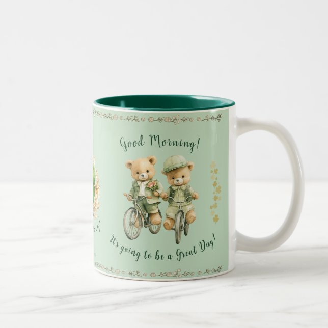 Niedliche Irish Teddy Bären Tasse Bikes - Großer T (Rechts)