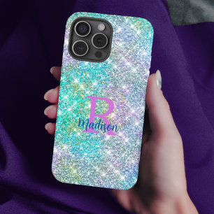 Niedliche irisierende, unicorblau Imitate Glitzer  iPhone 16 Pro Hülle