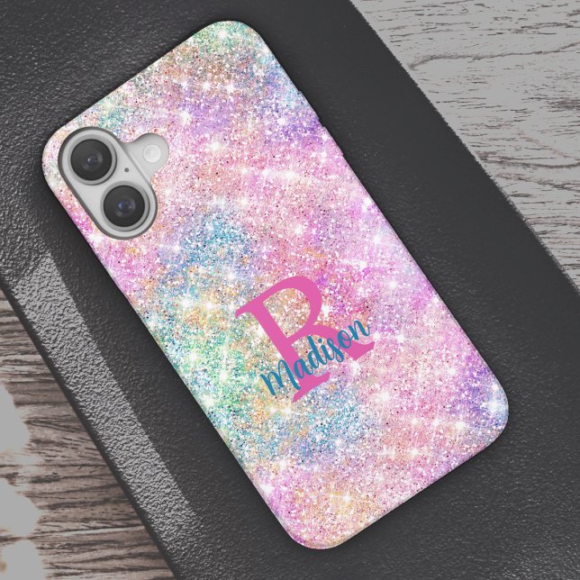 Niedliche irisierende, unicorfarbene Imitate Glitz Case-Mate iPhone Hülle (Von Creator hochgeladen)