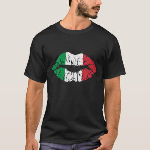 Niedliche italienische Flagge Lips Italienisches G T-Shirt