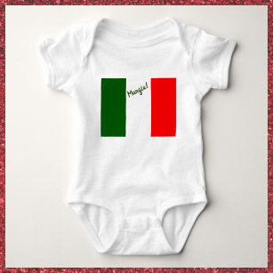 Niedliche italienische Flagge Rot Grün und Weiß Baby Strampler