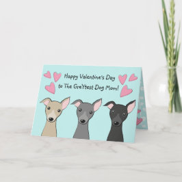 Niedliche italienische Greyhounds Cartoon Dog Mama Feiertagskarte