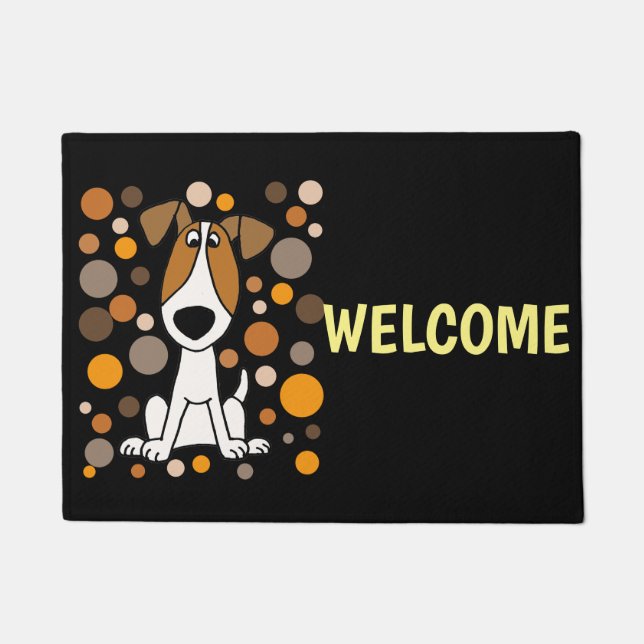 Niedliche Jack-Russell-Terrier-Hunde-und Fußmatte (Vorderseite)