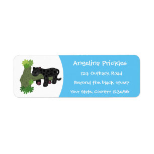 Niedliche Jaguar-Schwarzpanther-Katze-Cartoon-Abbi