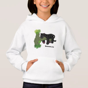 Niedliche Jaguar-Schwarzpanther-Katze-Cartoon-Abbi Hoodie