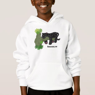 Niedliche Jaguar-Schwarzpanther-Katze-Cartoon-Abbi Hoodie