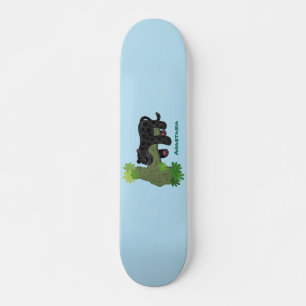 Niedliche Jaguar-Schwarzpanther-Katze-Cartoon-Abbi Skateboard