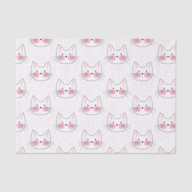Niedliche Japaner Kawaii Kitty-Katzen Seidenpapier (Vorderseite)