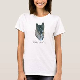 niedliche Japanerakita-Hundeporträt-Realistkunst T-Shirt