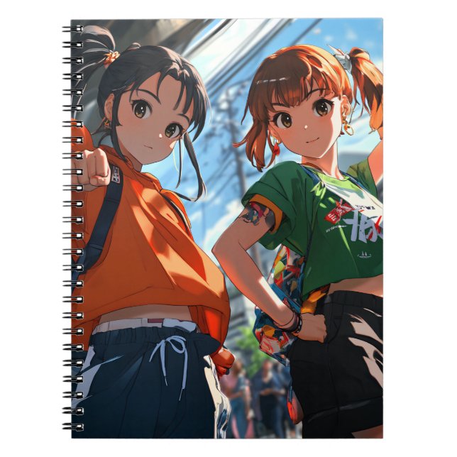 Niedliche japanische Anime Girl Notebook Spirale Notizblock (Vorderseite)