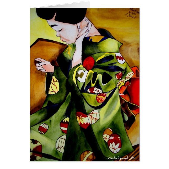 Niedliche japanische Geisha-Originalkunst (Vorne)