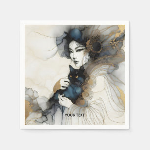 Niedliche japanische Girl Cat Serviette