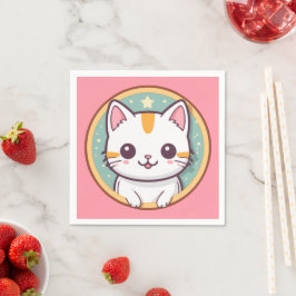 Niedliche japanische Katze Kawaii Kitten Serviette