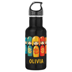 Niedliche japanische Kokeshi Dolls Edelstahlflasche