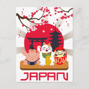 Niedliche japanische Postkarte
