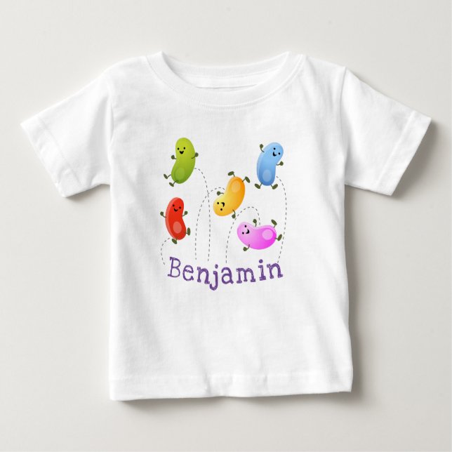 Niedliche Jellybohnen springen Cartoon Illustratio Baby T-shirt (Vorderseite)