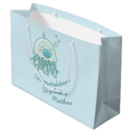 Niedliche Jellyfish Baby Dusche Kawaii Blue Boy Große Geschenktüte