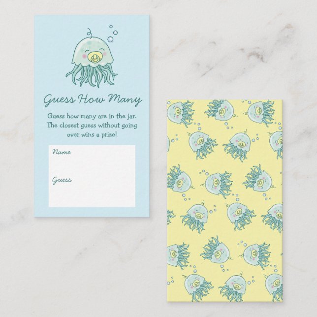 Niedliche Jellyfish Babydusche Kawaii schätzt wie  Begleitkarte (Vorne/Hinten)