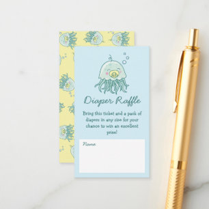 Niedliche Jellyfish Babydusche Kawaii Windel Begleitkarte