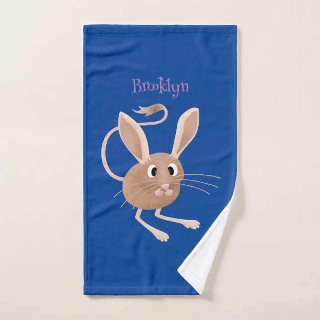 Niedliche Jerboa-Cartoon-Abbildung Badhandtuch Set (Handtuch)