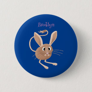 Niedliche Jerboa-Cartoon-Abbildung Button