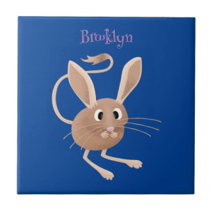 Niedliche Jerboa-Cartoon-Abbildung Fliese