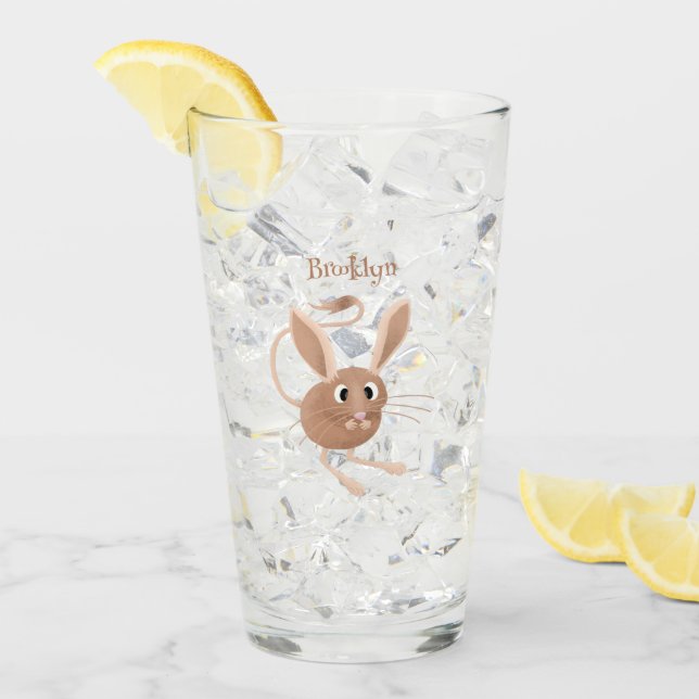 Niedliche Jerboa-Cartoon-Abbildung Glas (Vorderseite Ice)