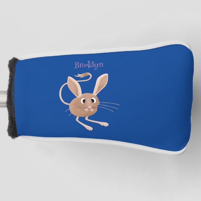 Niedliche Jerboa-Cartoon-Abbildung Golf Headcover (Vorderseite)