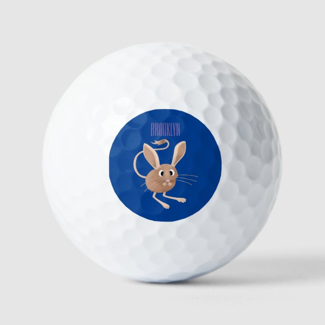 Niedliche Jerboa-Cartoon-Abbildung Golfball (Vorderseite)