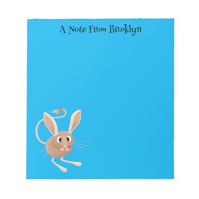 Niedliche Jerboa-Cartoon-Abbildung Notizblock (Vorderseite)