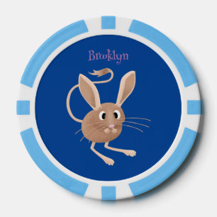 Niedliche Jerboa-Cartoon-Abbildung Pokerchips