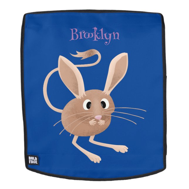 Niedliche Jerboa-Cartoon-Abbildung Rucksack (Abnehmbare Front)