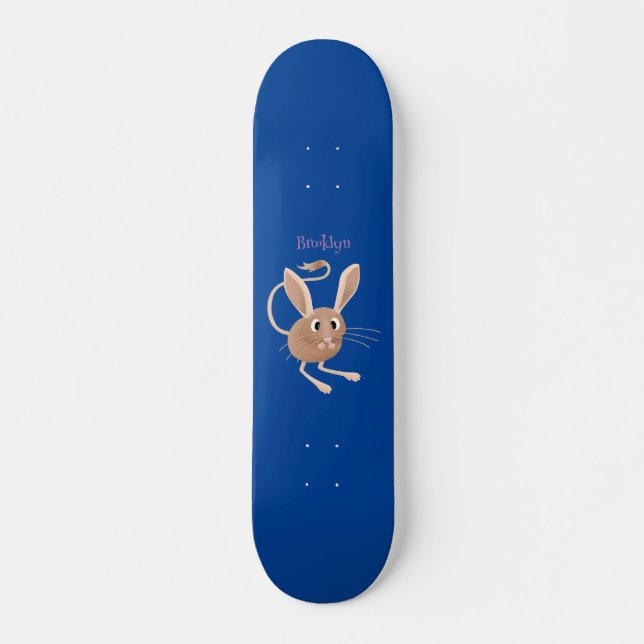 Niedliche Jerboa-Cartoon-Abbildung Skateboard (Vorne)