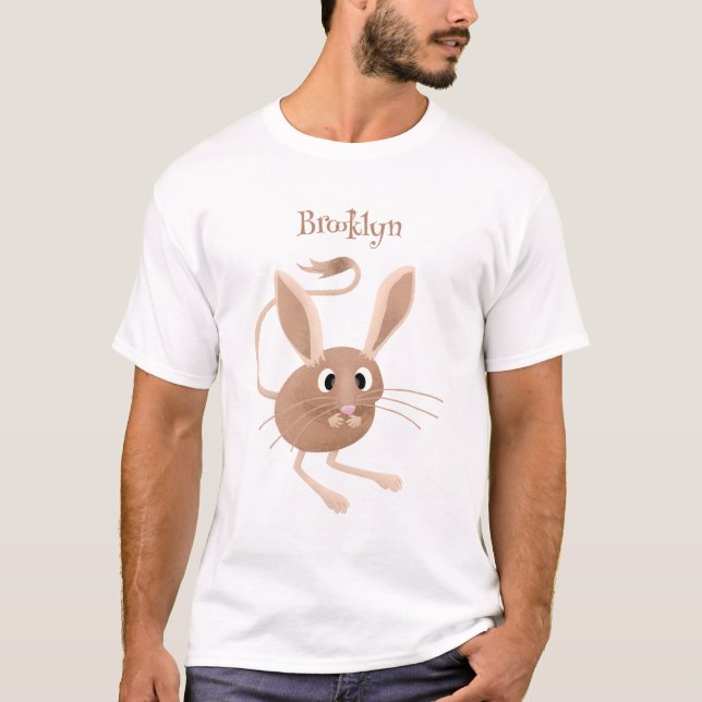 Niedliche Jerboa-Cartoon-Abbildung T-Shirt (Vorderseite)