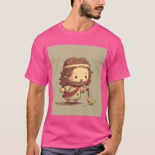 Niedliche Jesus-Christus-Illustration mit dem Voge T-Shirt