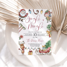 Niedliche Jingle und Mingle Weihnachts-Party Einla Einladung
