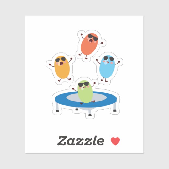 Niedliche Jumping Candy Boans mit Sonnenbrille Aufkleber (Blatt)