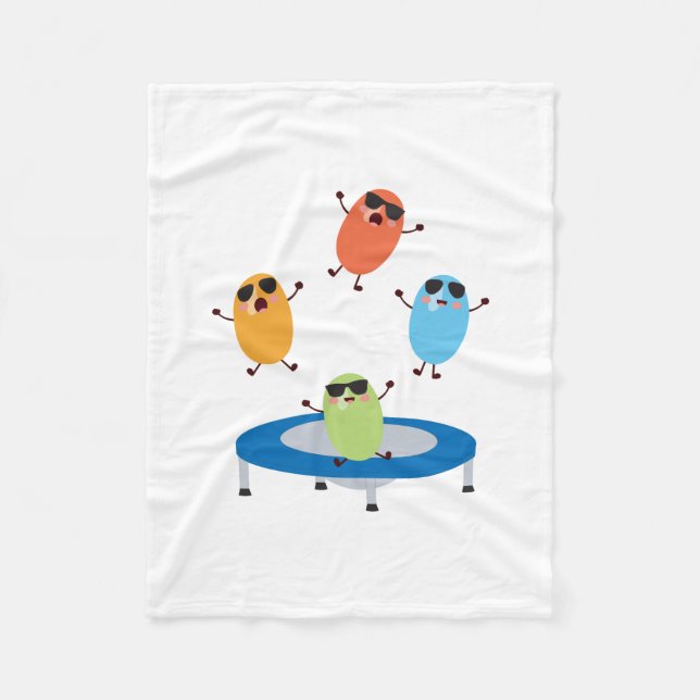 Niedliche Jumping Candy Boans mit Sonnenbrille Fleecedecke (Vorderseite)