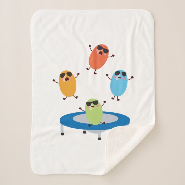 Niedliche Jumping Candy Boans mit Sonnenbrille Sherpadecke (Vorderseite)