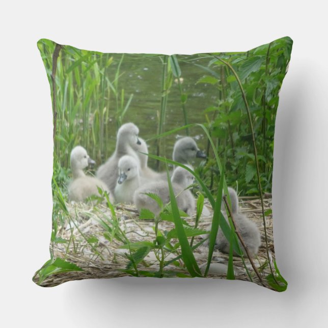Niedliche junge Swans Kissen werfen (Vorderseite)