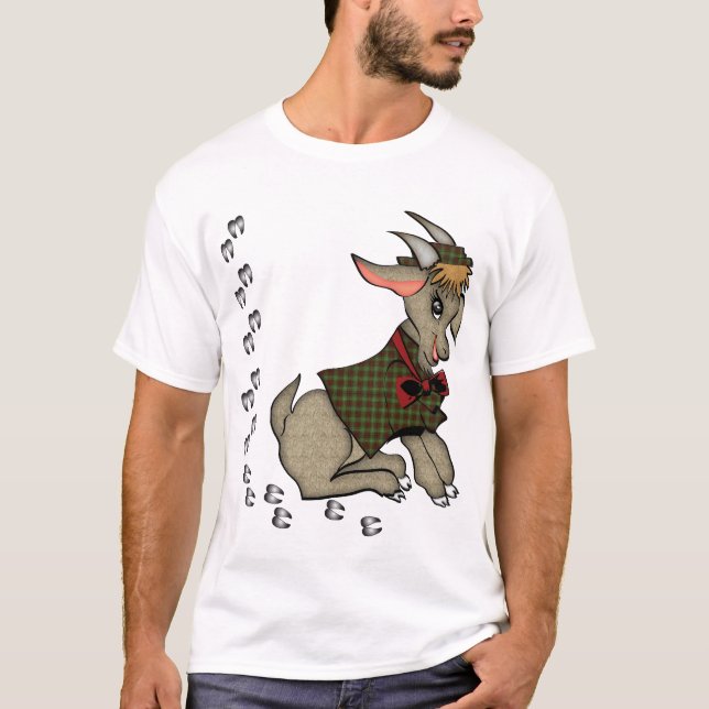 Niedliche Junge Ziege mit Bowtie T-Shirt (Vorderseite)
