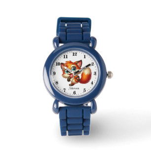 Niedliche Jungen-Fuchsliebhaber geben Namen Armbanduhr